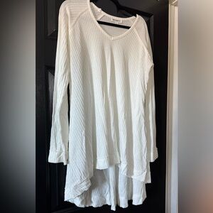 WONDERLAND Cream Textured V-Neck Top